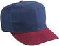 OTTO 27-008 Brushed Bull Denim Pro Style Cap with Fabric Adjustable Strap - Burgandy Maroon Navy - Maroon Navy