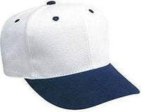 OTTO 27 008 Brushed Bull Denim Pro Style Cap with Fabric Adjustable Strap Navy White Navy White / One Size Fits Most