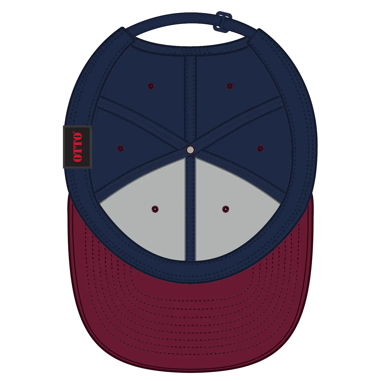 OTTO 27-015 6 Panel Mid Profile Baseball Cap - Burg. Marn/Nvy - Burg. Marn/Nvy / 6 1/2’’ - 7 5/8’’