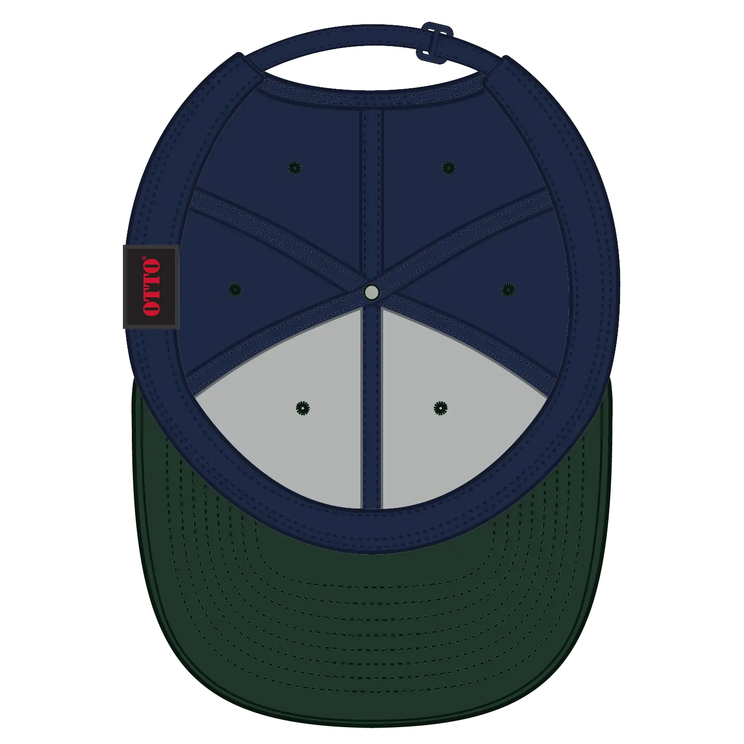 OTTO 27-015 6 Panel Mid Profile Baseball Cap - Dk.Grn/Nvy - Dk.Grn/Nvy / 6 1/2’’ - 7 5/8’’