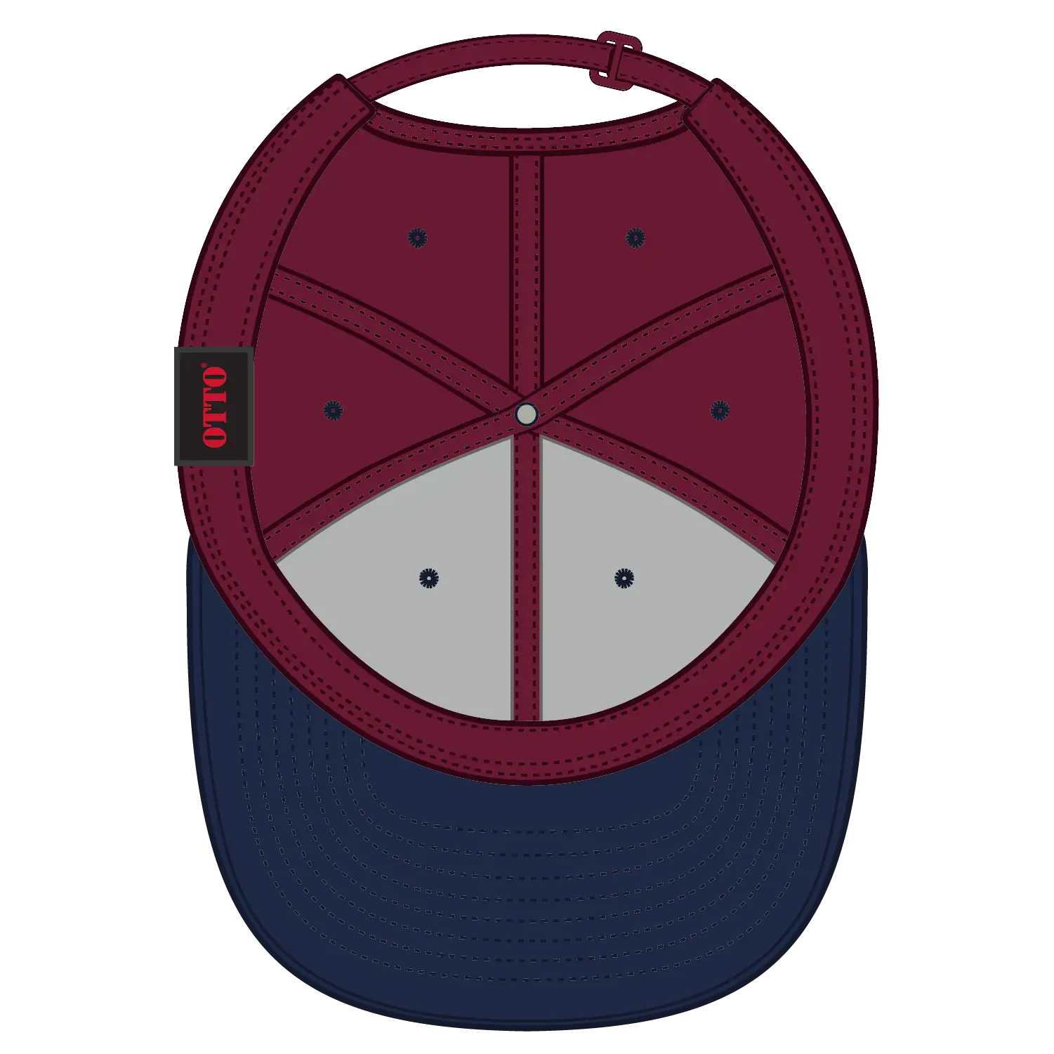 OTTO 27-015 6 Panel Mid Profile Baseball Cap - Nvy/Burg.Marn - Nvy/Burg.Marn / 6 1/2’’ - 7 5/8’’