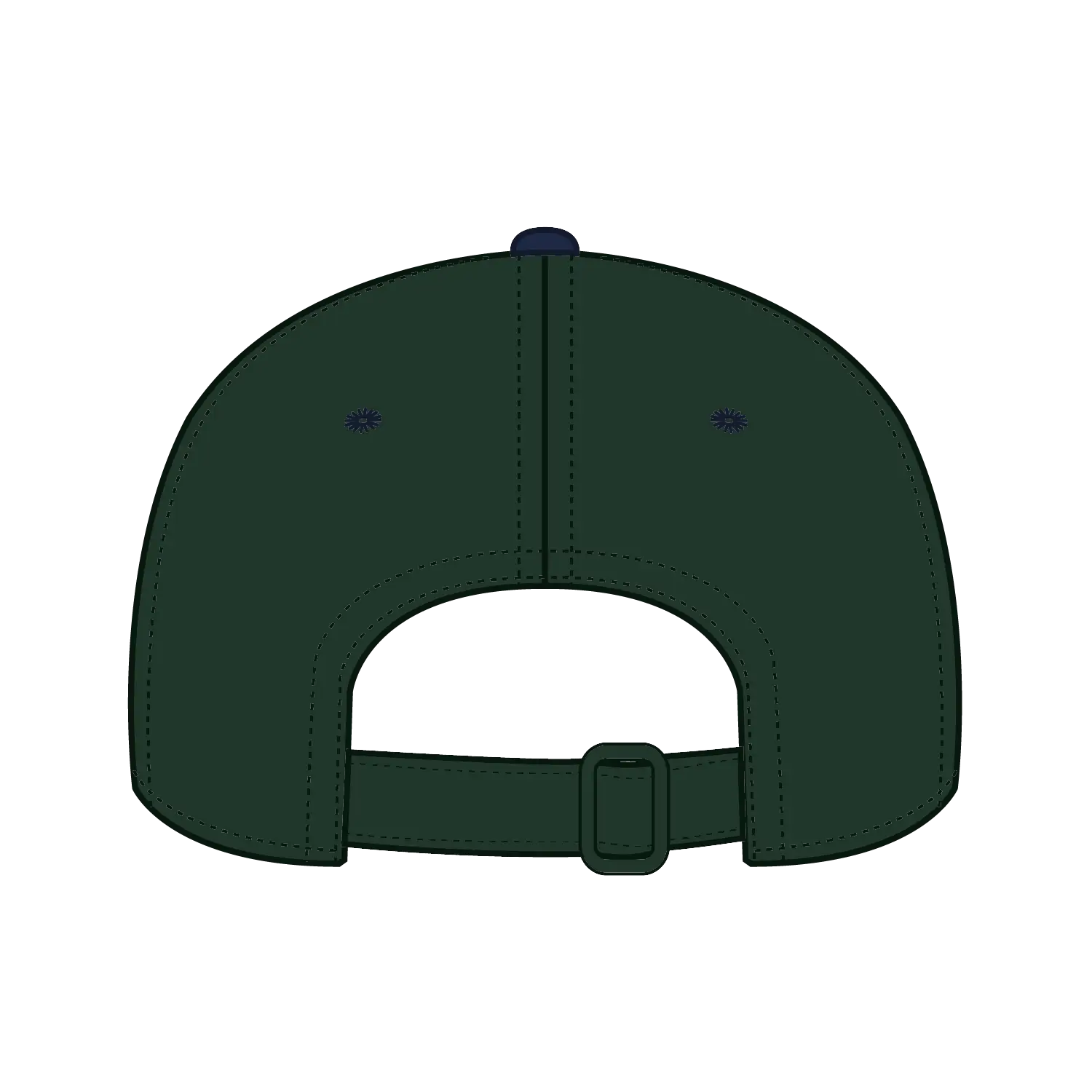 OTTO 27-015 6 Panel Mid Profile Baseball Cap - Nvy/Dk.Grn - Nvy/Dk.Grn / 6 1/2’’ - 7 5/8’’