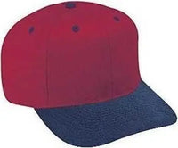 OTTO 27 015 Brushed Cotton Twill Pro Style Structured Firm Front Panel Cap Navy Burgandy Maroon Navy Maroon / One Size