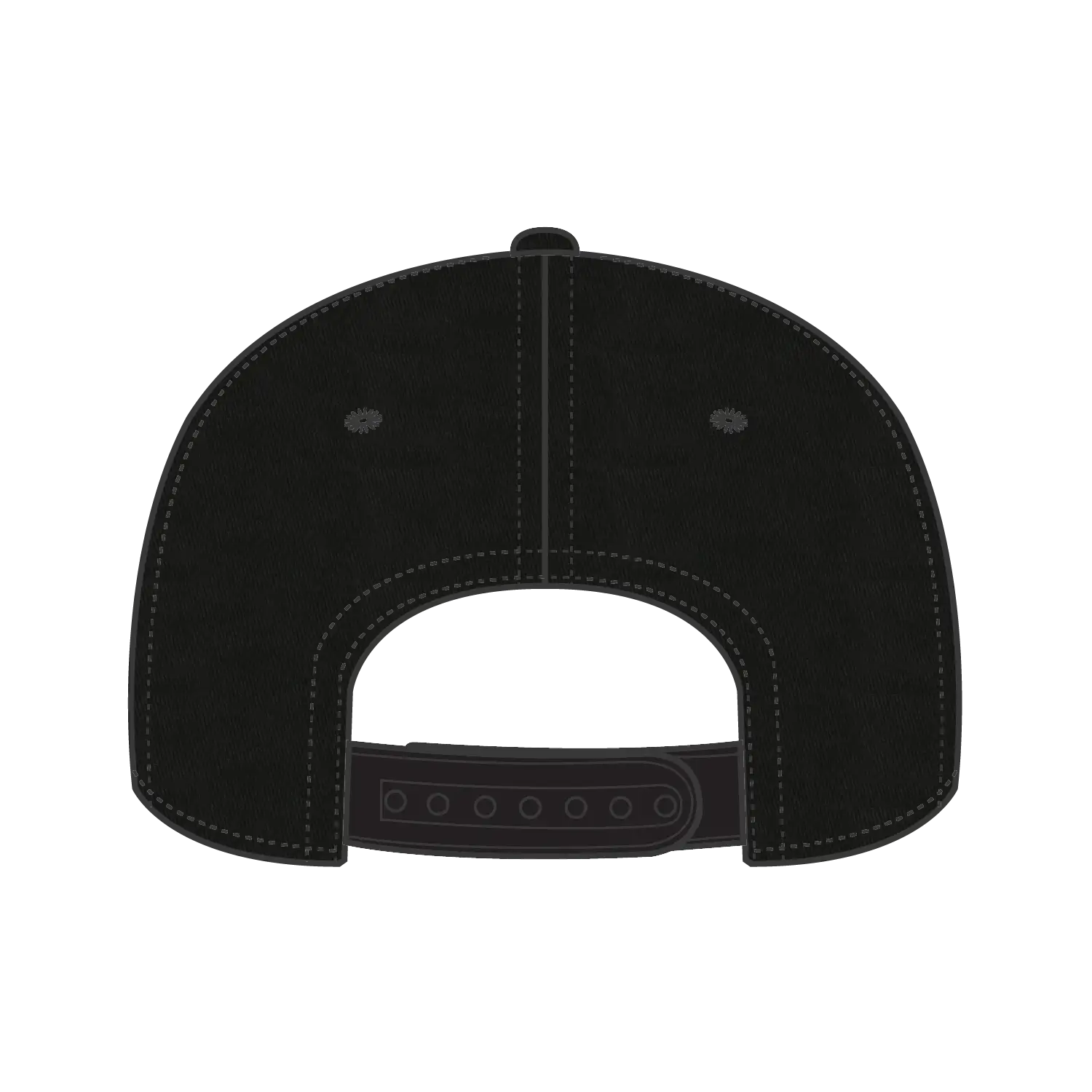 OTTO 27-079 6 Panel Mid Profile Baseball Cap - Black - Black / 6 1/2’’ - 7 5/8’’