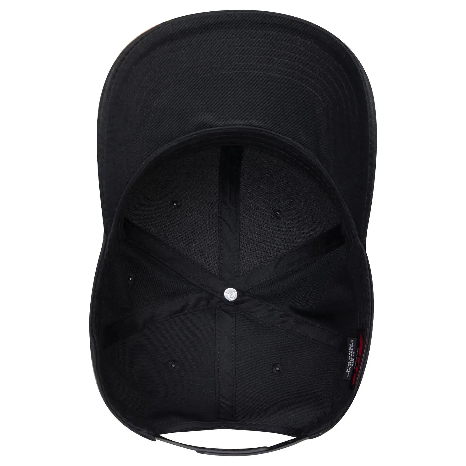 OTTO 27-079 6 Panel Mid Profile Baseball Cap - Black - Black / 6 1/2’’ - 7 5/8’’