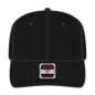 OTTO 27-079 6 Panel Mid Profile Baseball Cap - Black - Black / 6 1/2’’ - 7 5/8’’