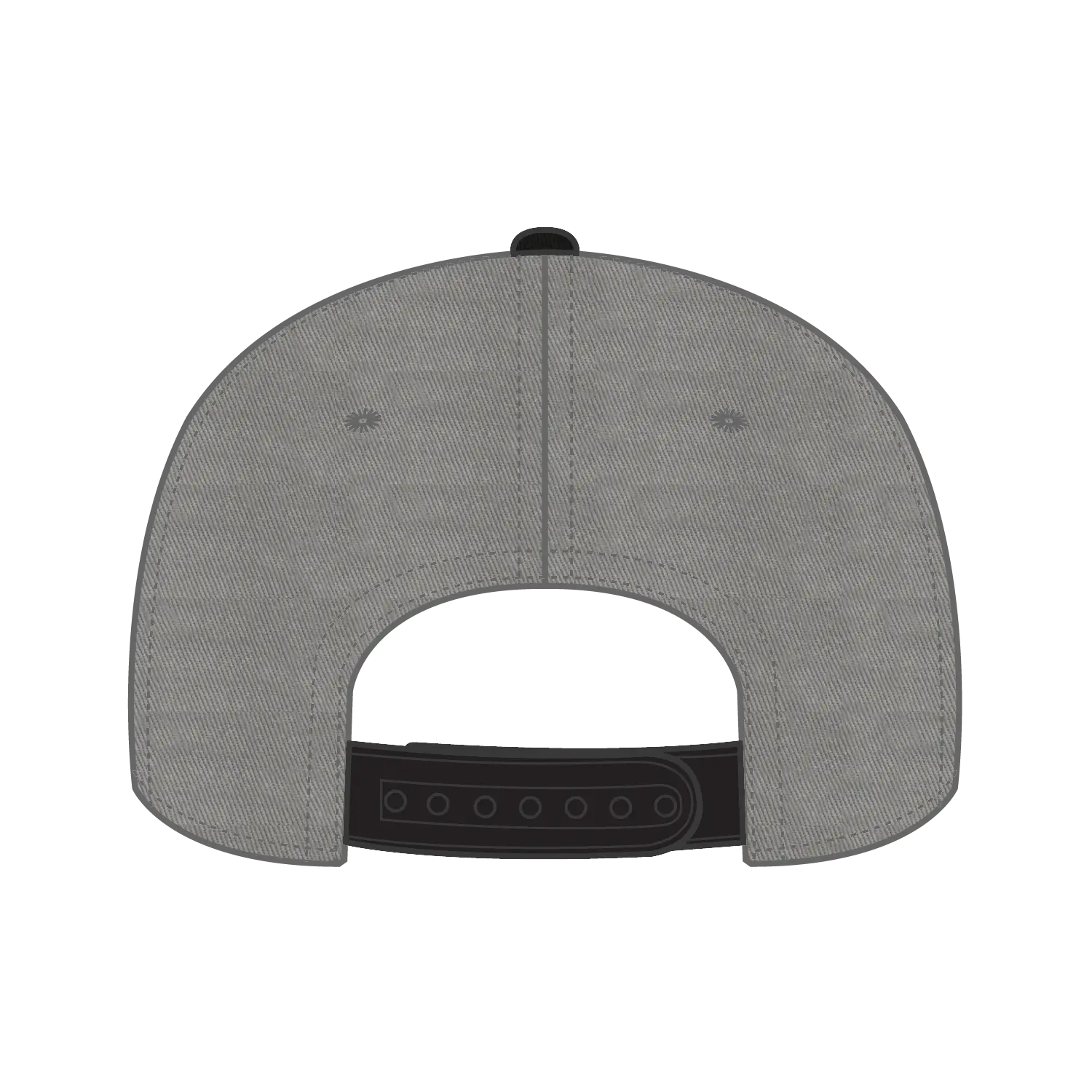 OTTO 27-079 6 Panel Mid Profile Baseball Cap - Blk/Gry - Blk/Gry / 6 1/2’’ - 7 5/8’’