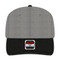 OTTO 27-079 6 Panel Mid Profile Baseball Cap - Blk/Gry - Blk/Gry / 6 1/2’’ - 7 5/8’’
