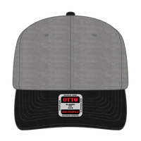 OTTO 27-079 6 Panel Mid Profile Baseball Cap - Blk/Gry - Blk/Gry / 6 1/2’’ - 7 5/8’’