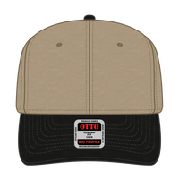 OTTO 27-079 6 Panel Mid Profile Baseball Cap - Blk/Kha - Blk/Kha / 6 1/2’’ - 7 5/8’’
