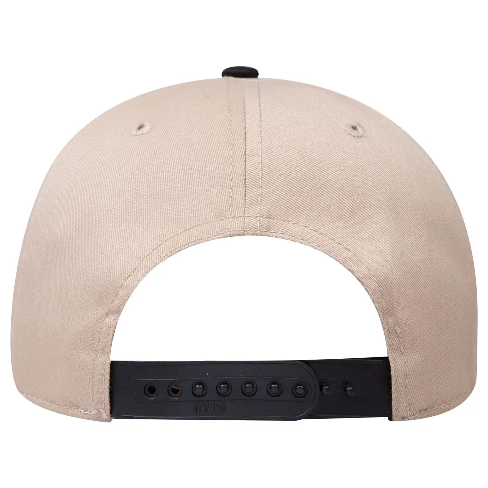 OTTO 27-079 6 Panel Mid Profile Baseball Cap - Blk/Kha - Blk/Kha / 6 1/2’’ - 7 5/8’’