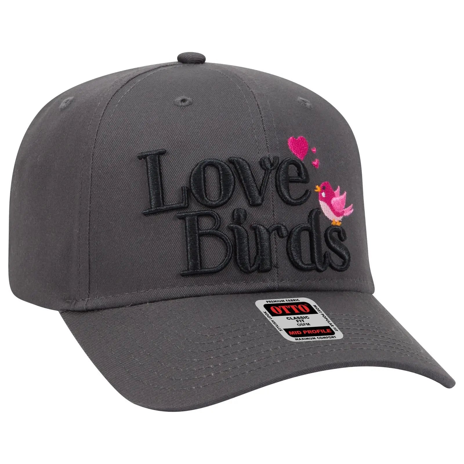 OTTO 27-079 6 Panel Mid Profile Baseball Cap - Char. Gray - Char. Gray / 6 1/2’’ - 7 5/8’’