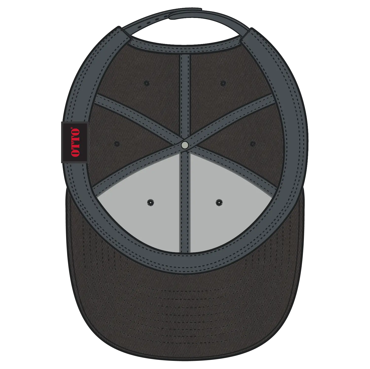 OTTO 27-079 6 Panel Mid Profile Baseball Cap - Char. Gray - Char. Gray / 6 1/2’’ - 7 5/8’’