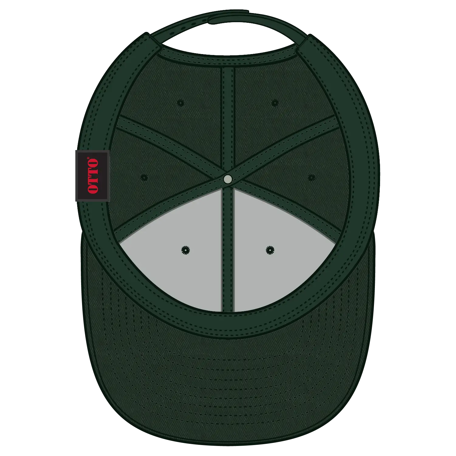 OTTO 27-079 6 Panel Mid Profile Baseball Cap - Dk. Green - Dk. Green / 6 1/2’’ - 7 5/8’’