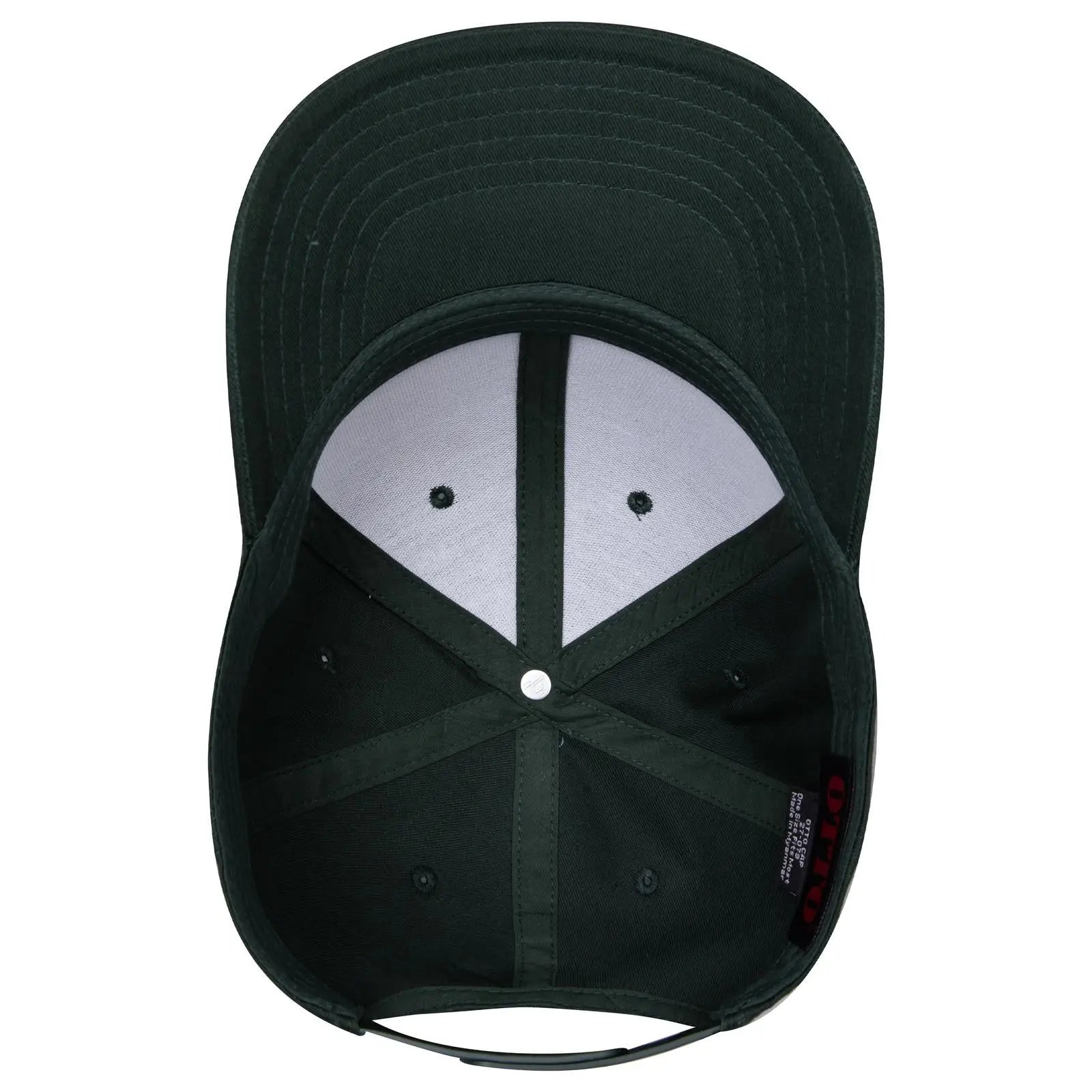 OTTO 27-079 6 Panel Mid Profile Baseball Cap - Dk. Green - Dk. Green / 6 1/2’’ - 7 5/8’’
