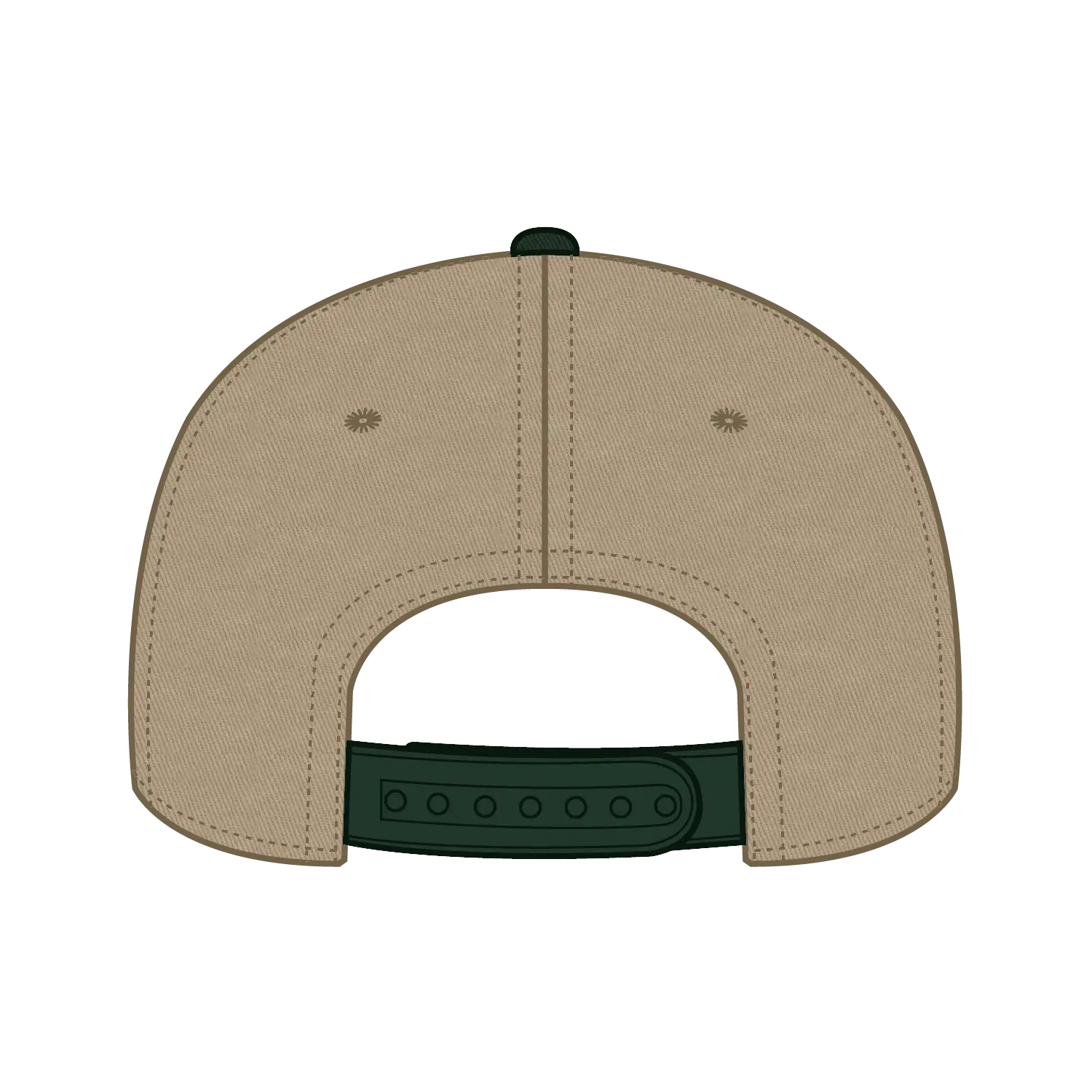 OTTO 27-079 6 Panel Mid Profile Baseball Cap - Dk.Grn/Kha - Dk.Grn/Kha / 6 1/2’’ - 7 5/8’’
