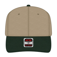 OTTO 27-079 6 Panel Mid Profile Baseball Cap - Dk.Grn/Kha - Dk.Grn/Kha / 6 1/2’’ - 7 5/8’’