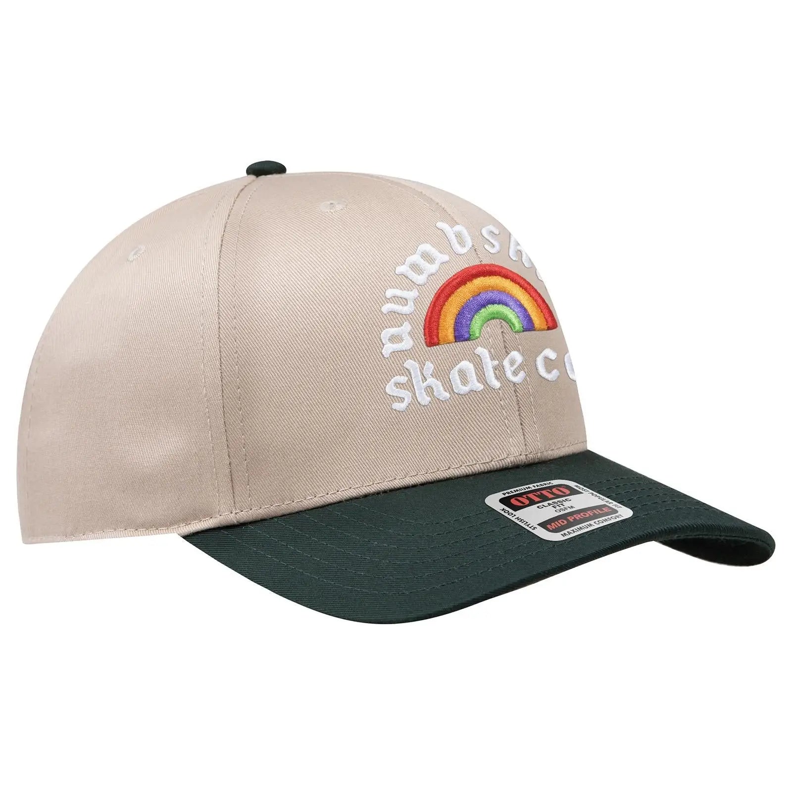 OTTO 27-079 6 Panel Mid Profile Baseball Cap - Dk.Grn/Kha - Dk.Grn/Kha / 6 1/2’’ - 7 5/8’’
