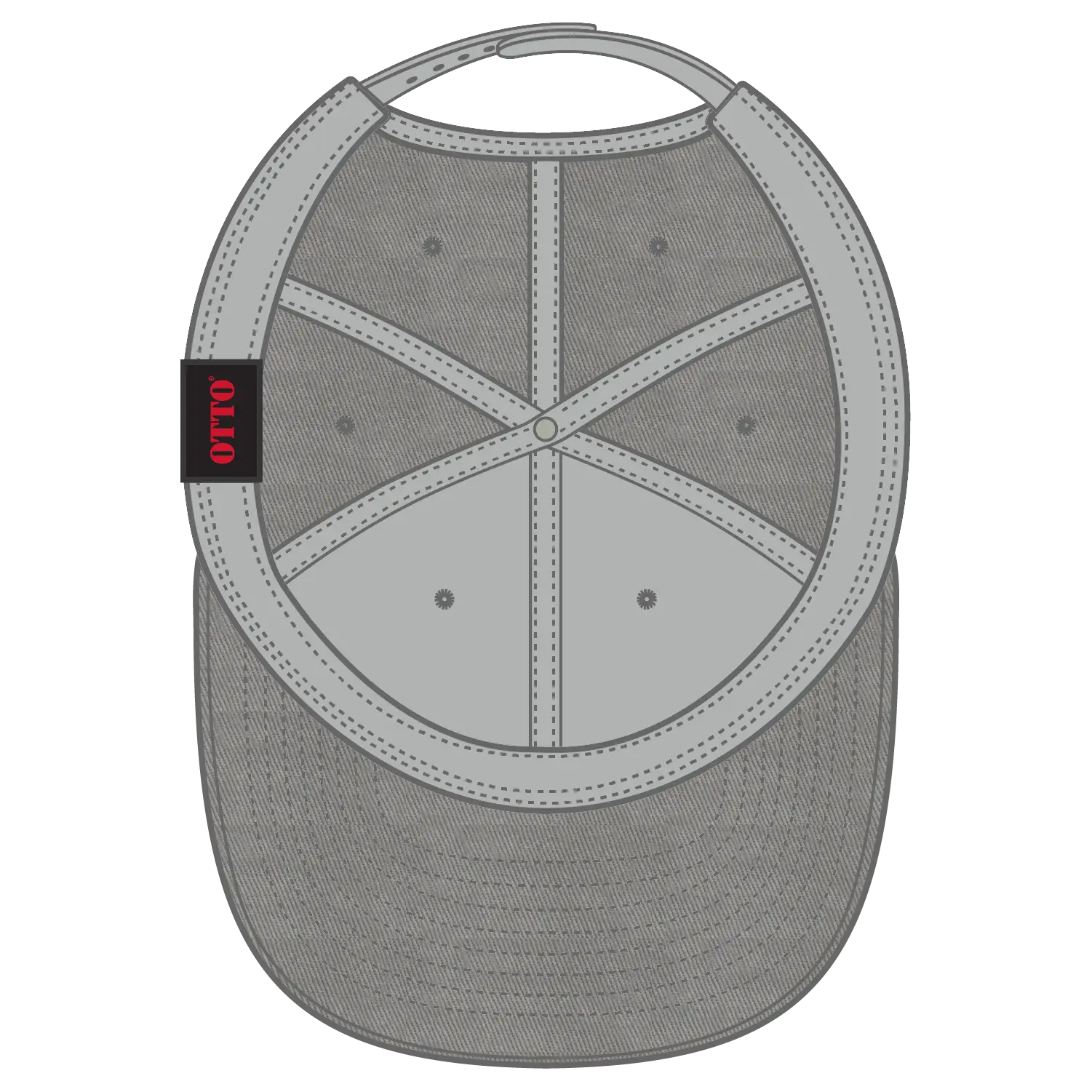 OTTO 27-079 6 Panel Mid Profile Baseball Cap - Gray - Gray / 6 1/2’’ - 7 5/8’’