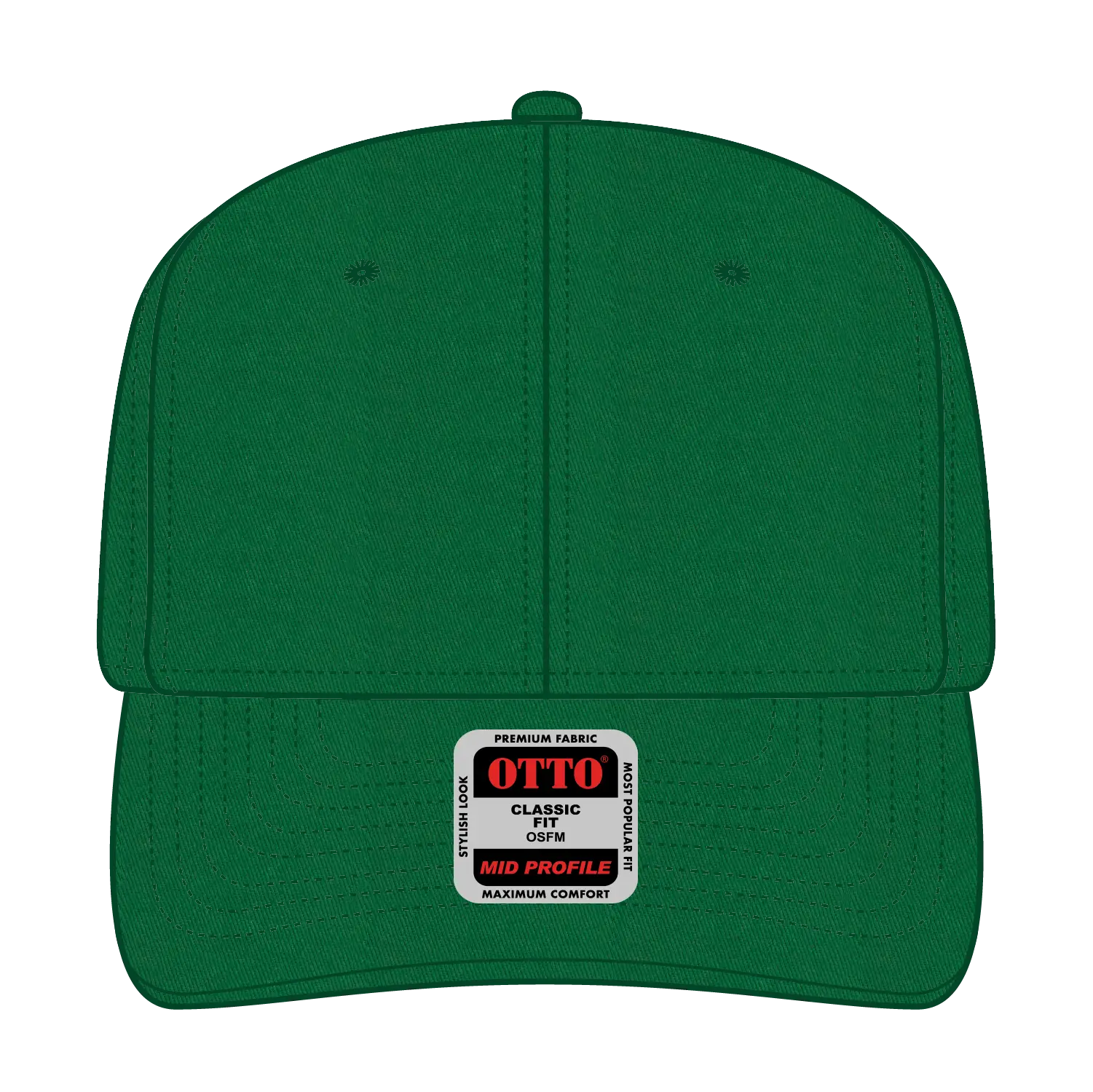 OTTO 27-079 6 Panel Mid Profile Baseball Cap - Kelly - Kelly / 6 1/2’’ - 7 5/8’’