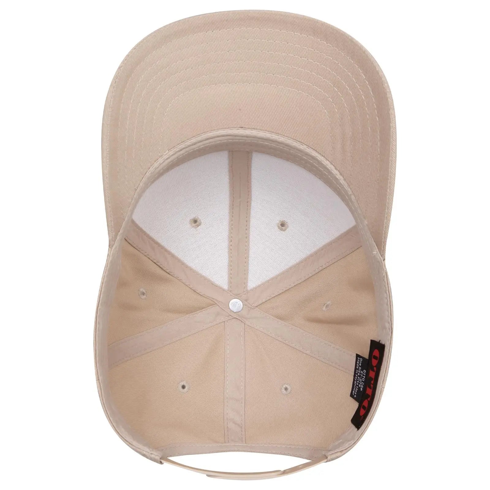 OTTO 27-079 6 Panel Mid Profile Baseball Cap - Khaki - Khaki / 6 1/2’’ - 7 5/8’’