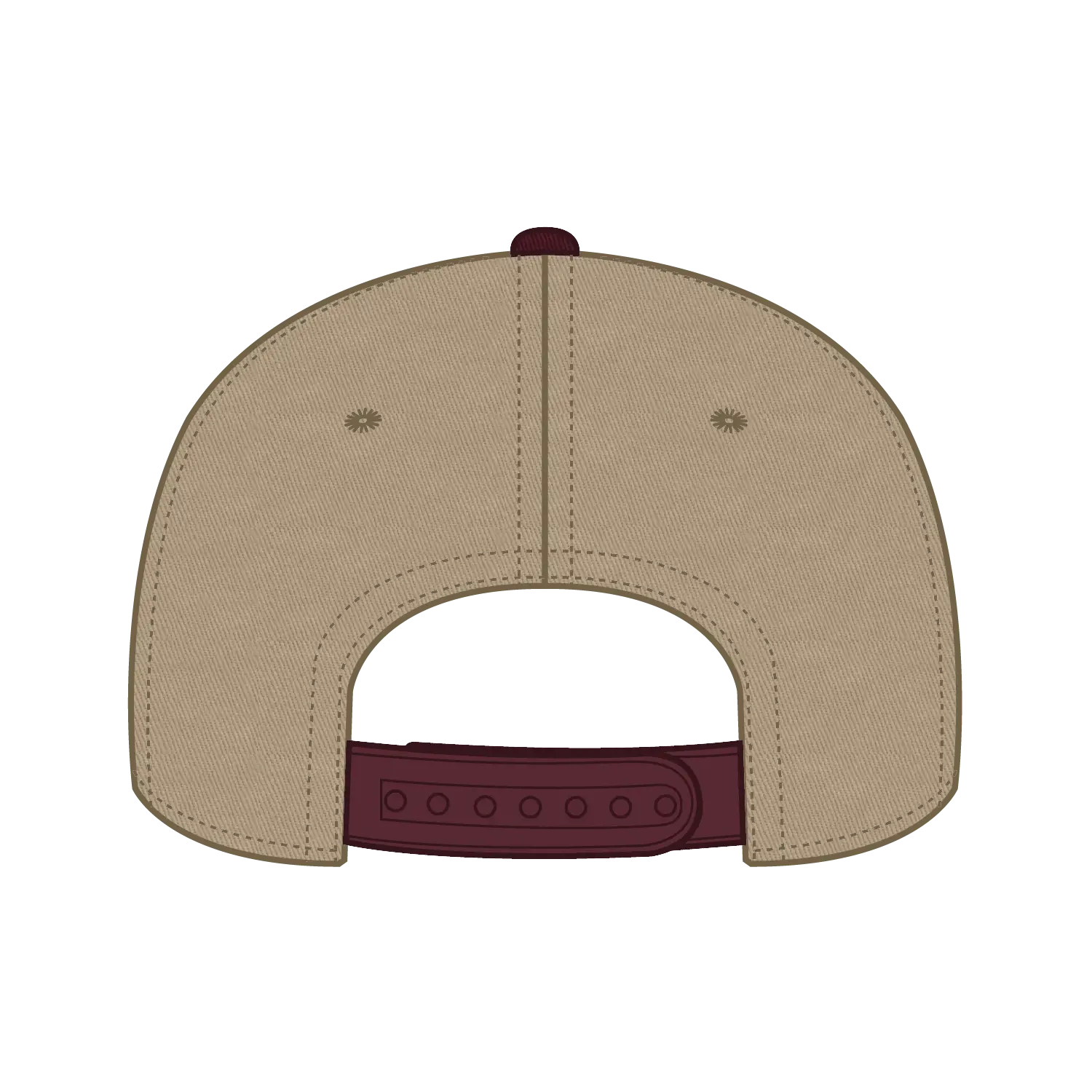 OTTO 27-079 6 Panel Mid Profile Baseball Cap - Marn/Kha - Marn/Kha / 6 1/2’’ - 7 5/8’’