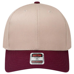 OTTO 27-079 6 Panel Mid Profile Baseball Cap - Marn/Kha - Marn/Kha / 6 1/2’’ - 7 5/8’’