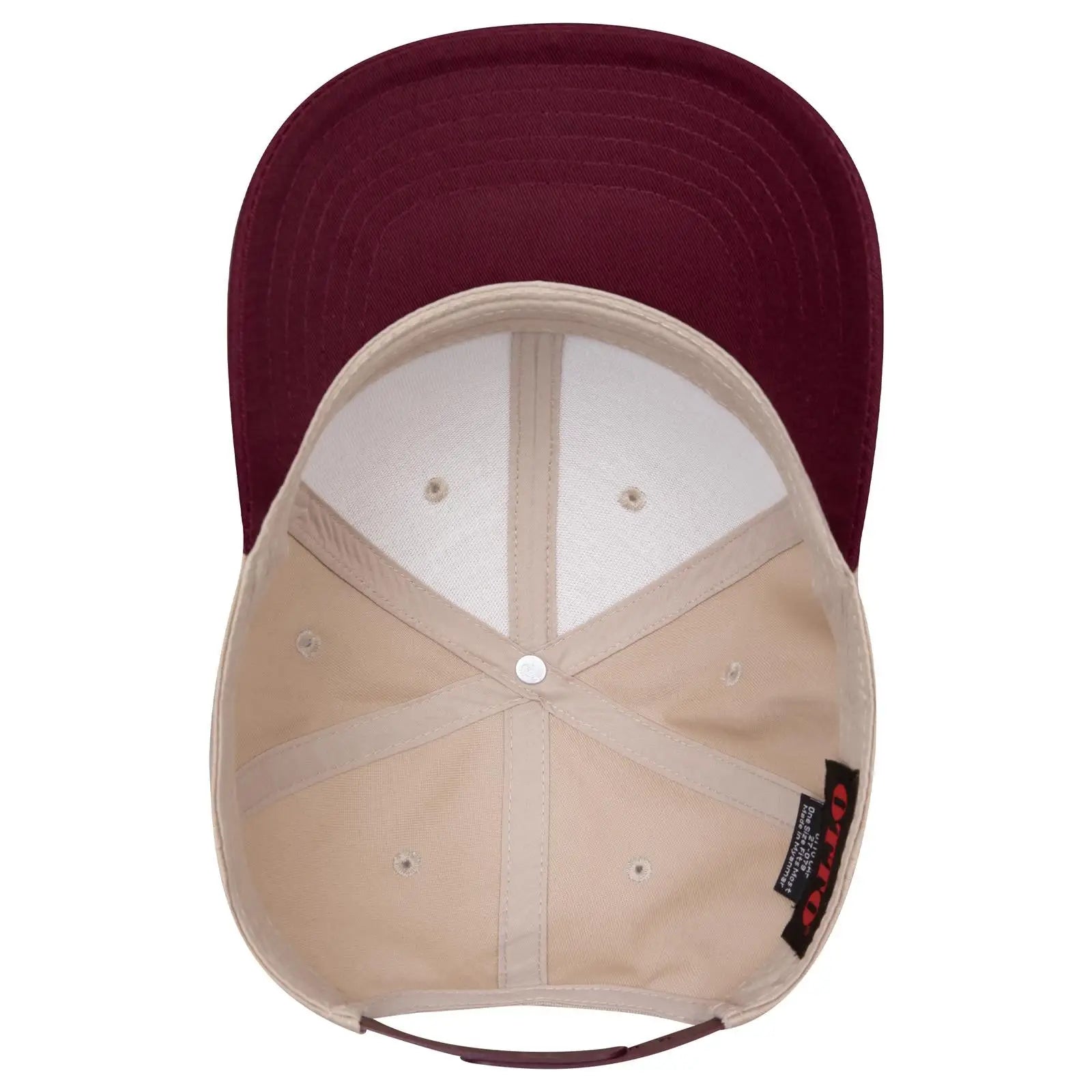 OTTO 27-079 6 Panel Mid Profile Baseball Cap - Marn/Kha - Marn/Kha / 6 1/2’’ - 7 5/8’’