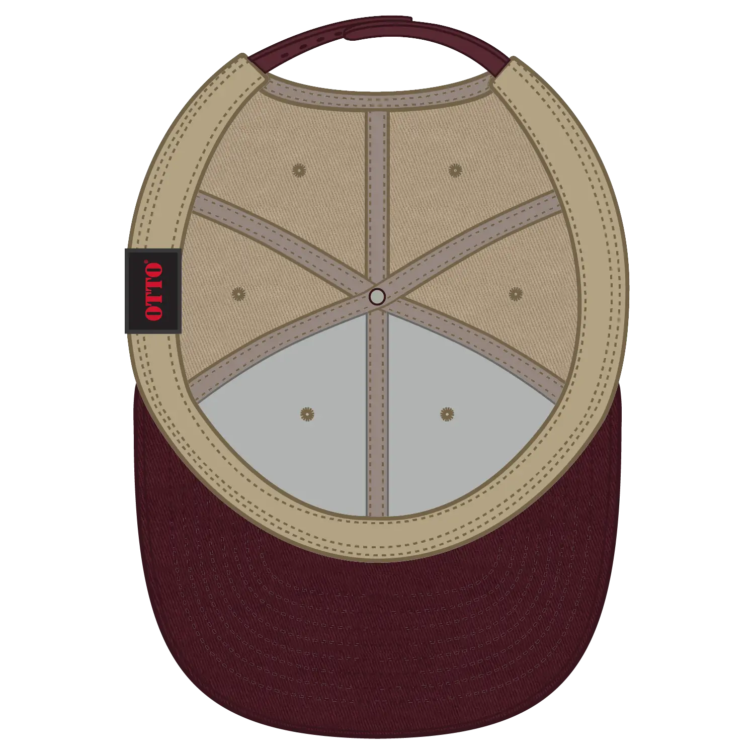 OTTO 27-079 6 Panel Mid Profile Baseball Cap - Marn/Kha - Marn/Kha / 6 1/2’’ - 7 5/8’’