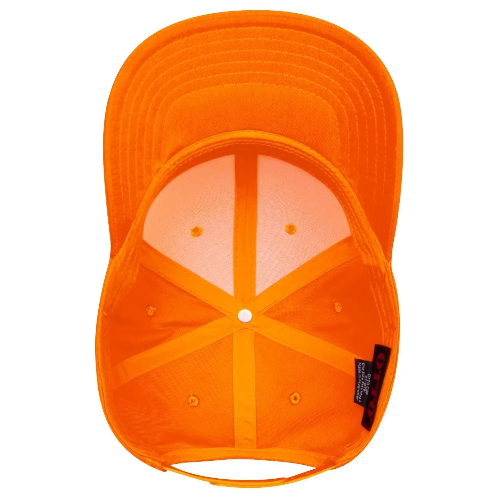 OTTO 27-079 6 Panel Mid Profile Baseball Cap - N. Orange - N. Orange / 6 1/2’’ - 7 5/8’’