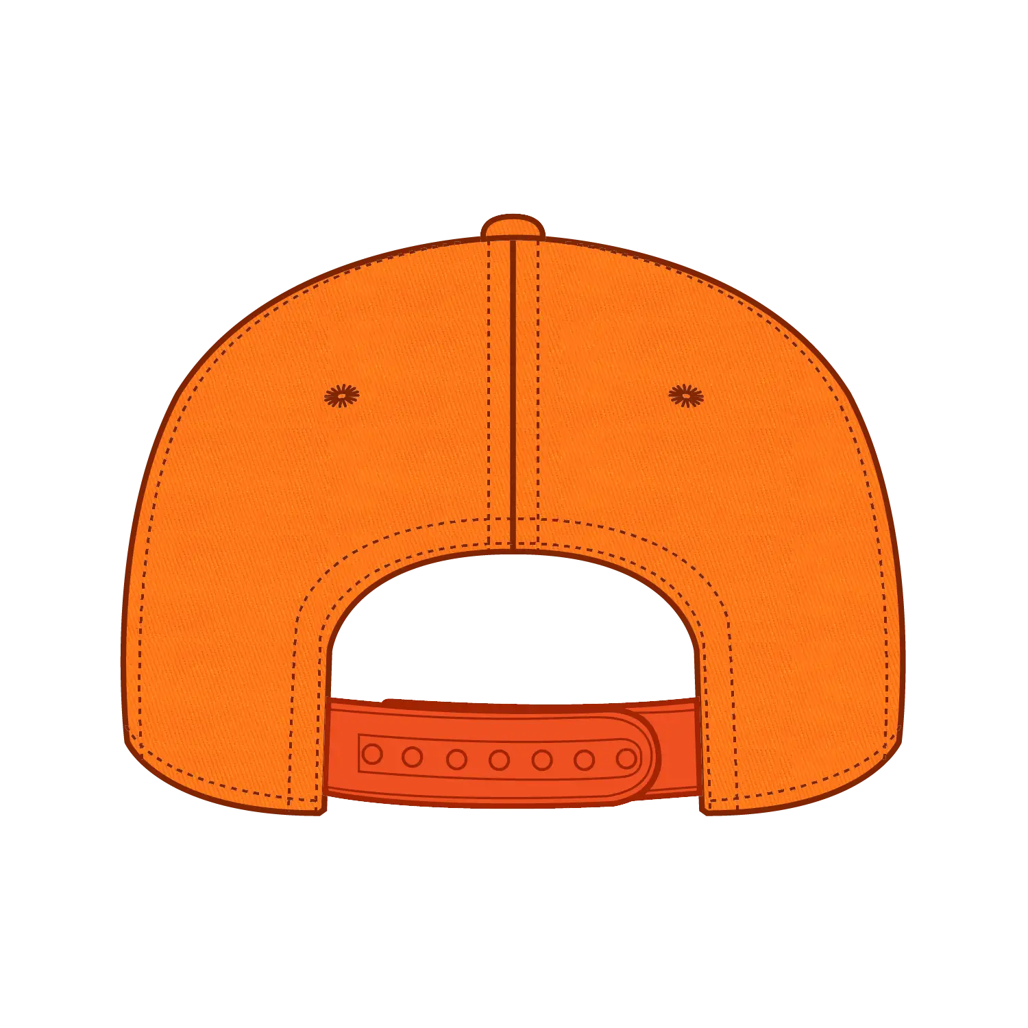 OTTO 27-079 6 Panel Mid Profile Baseball Cap - N. Orange - N. Orange / 6 1/2’’ - 7 5/8’’