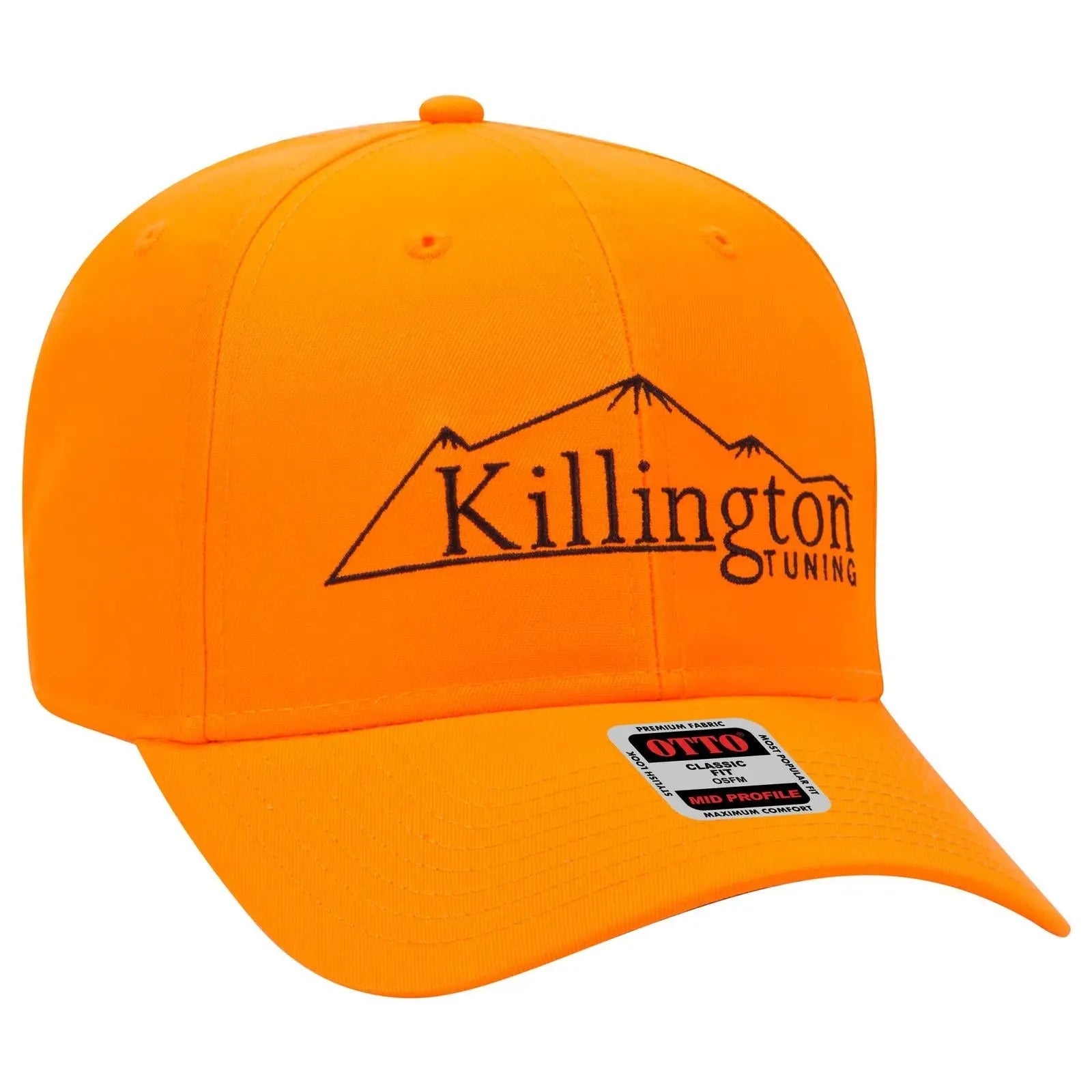 OTTO 27-079 6 Panel Mid Profile Baseball Cap - N. Orange - N. Orange / 6 1/2’’ - 7 5/8’’