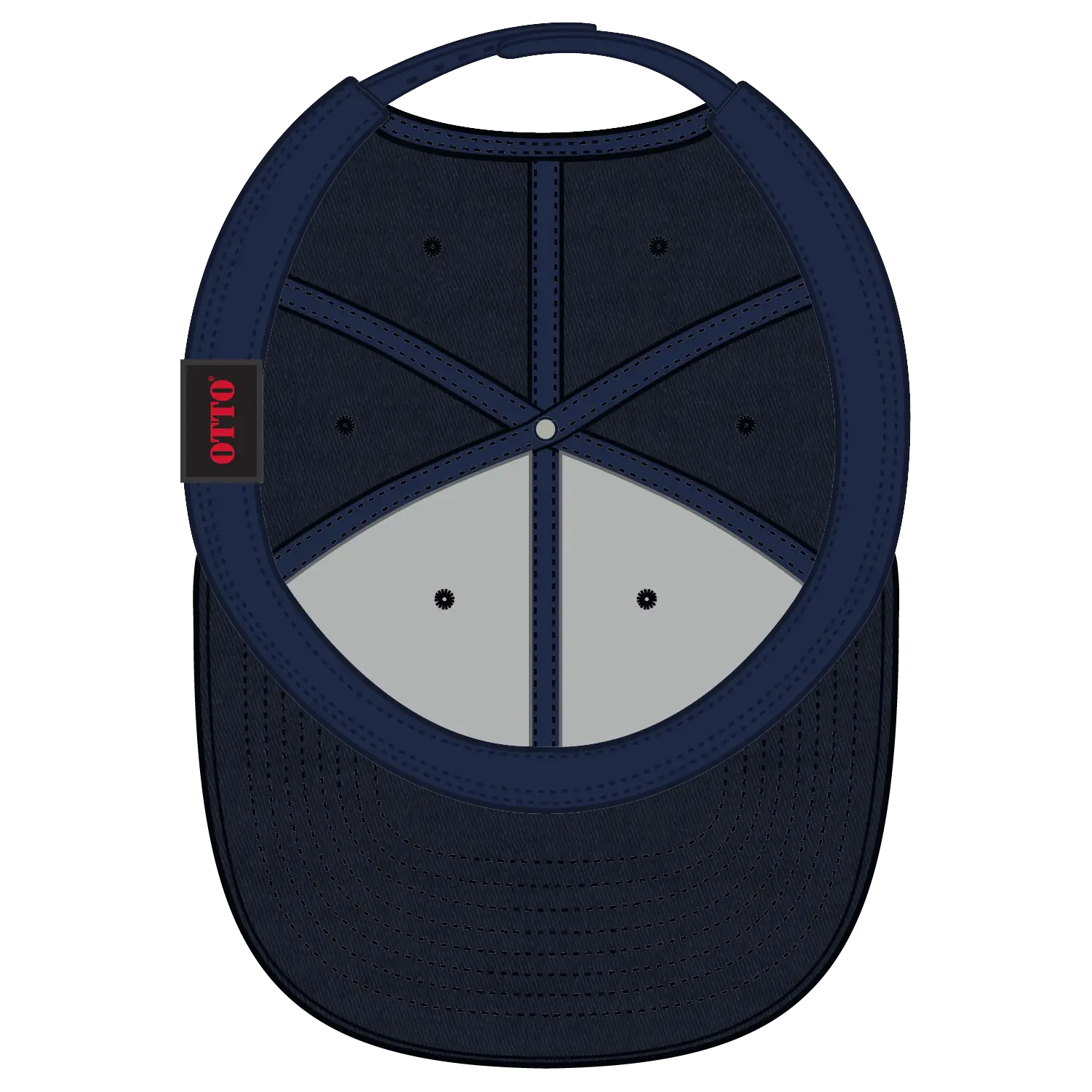 OTTO 27-079 6 Panel Mid Profile Baseball Cap - Navy - Navy / 6 1/2’’ - 7 5/8’’
