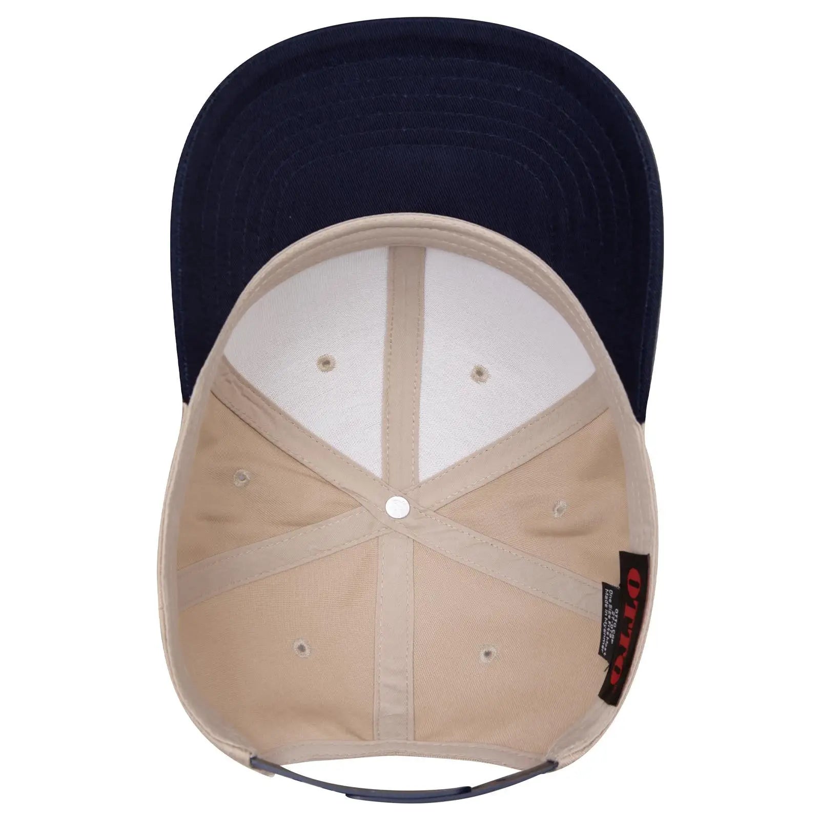 OTTO 27-079 6 Panel Mid Profile Baseball Cap - Nvy/Kha - Nvy/Kha / 6 1/2’’ - 7 5/8’’