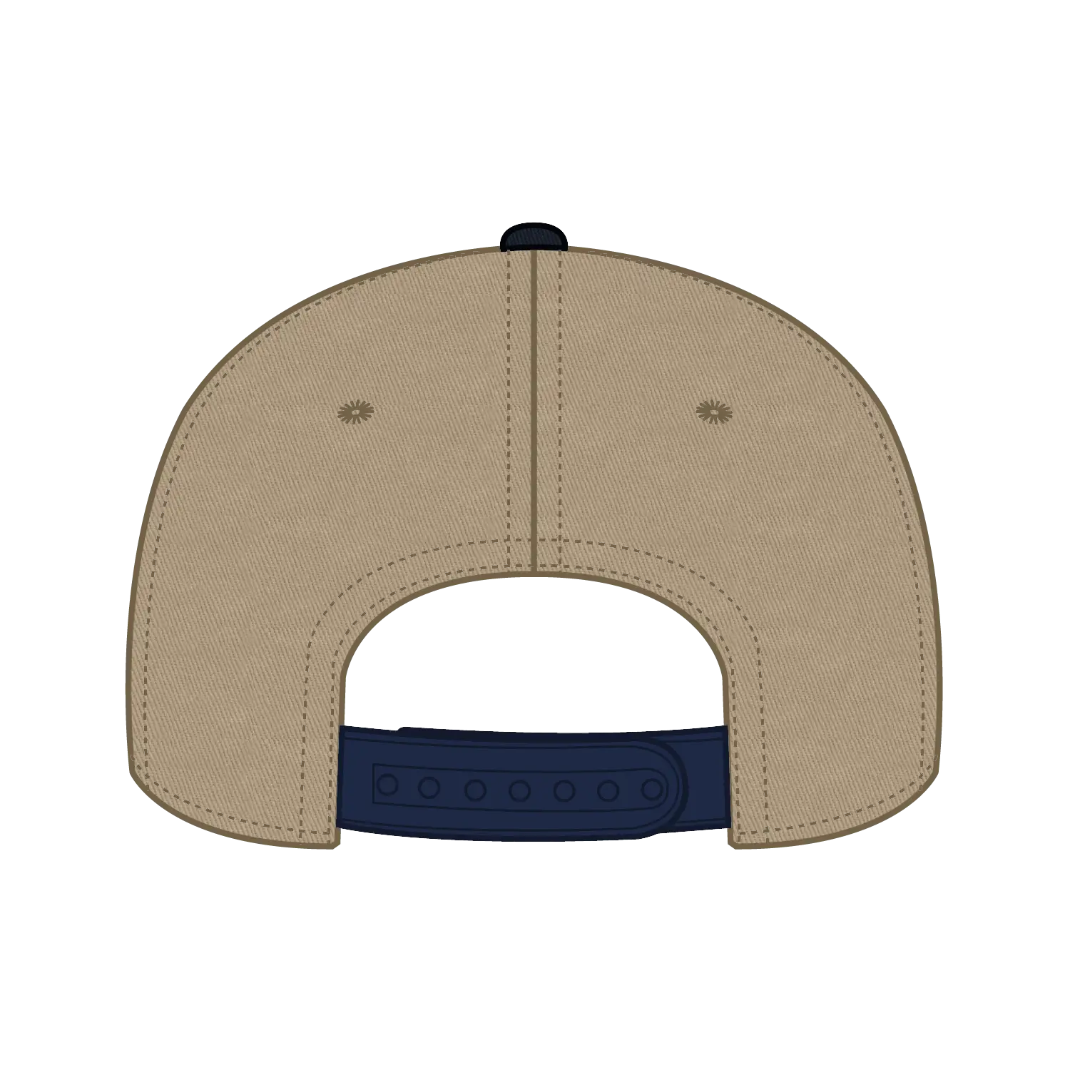 OTTO 27-079 6 Panel Mid Profile Baseball Cap - Nvy/Kha - Nvy/Kha / 6 1/2’’ - 7 5/8’’