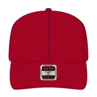 OTTO 27-079 6 Panel Mid Profile Baseball Cap - Red - Red / 6 1/2’’ - 7 5/8’’
