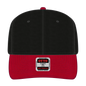 OTTO 27-079 6 Panel Mid Profile Baseball Cap - Red/Blk - Red/Blk / 6 1/2’’ - 7 5/8’’