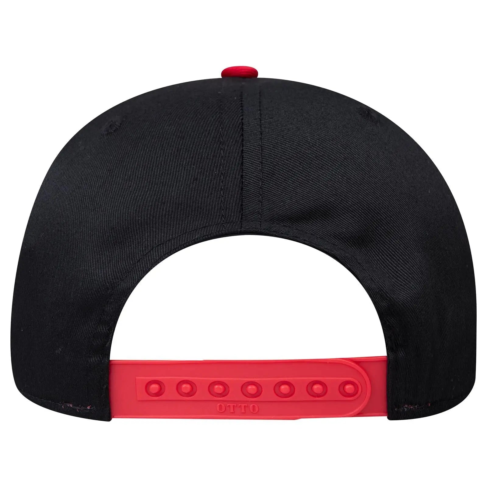OTTO 27-079 6 Panel Mid Profile Baseball Cap - Red/Blk - Red/Blk / 6 1/2’’ - 7 5/8’’