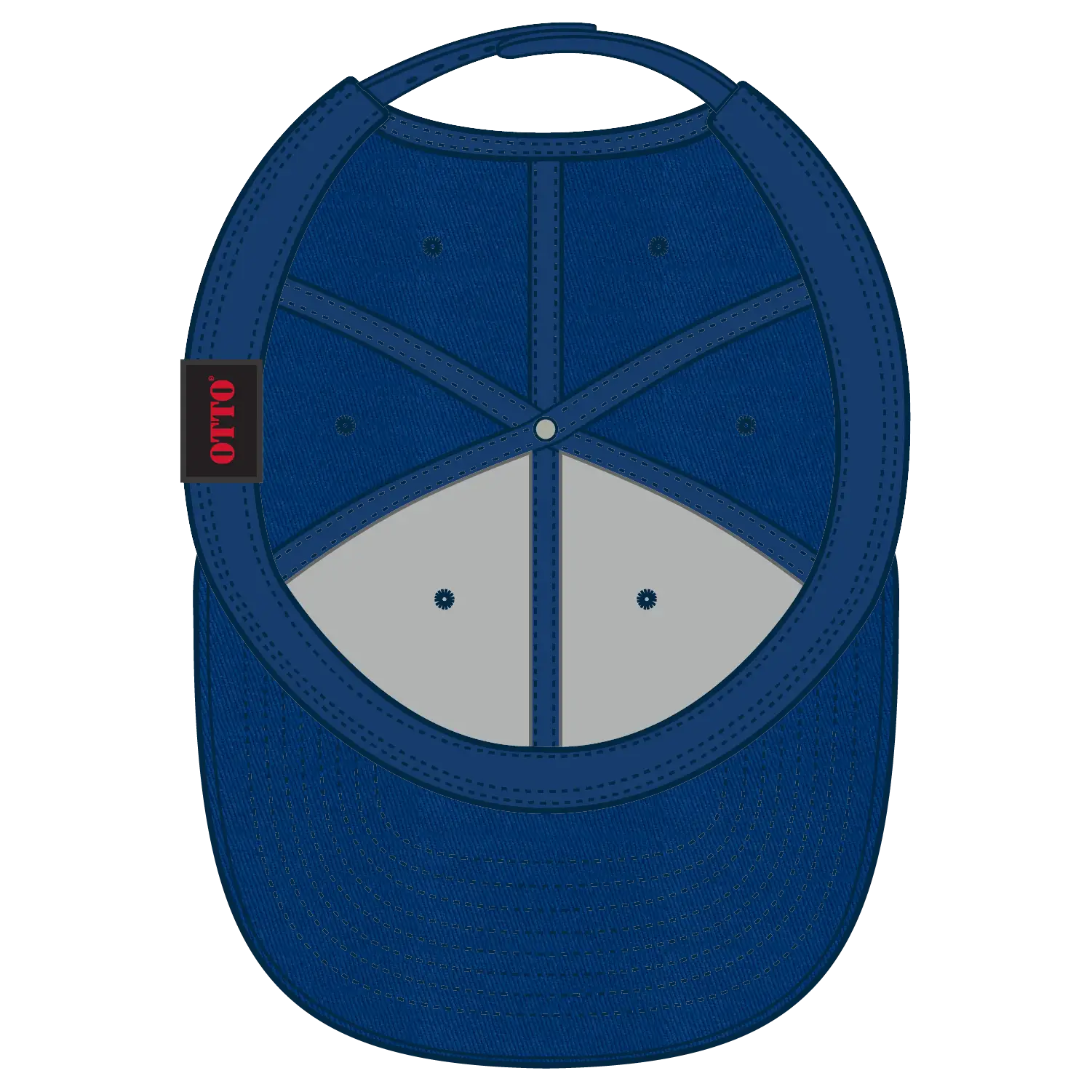 OTTO 27-079 6 Panel Mid Profile Baseball Cap - Royal - Royal / 6 1/2’’ - 7 5/8’’