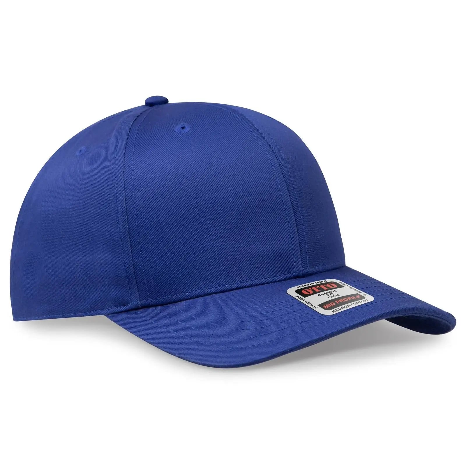 OTTO 27-079 6 Panel Mid Profile Baseball Cap - Royal - Royal / 6 1/2’’ - 7 5/8’’