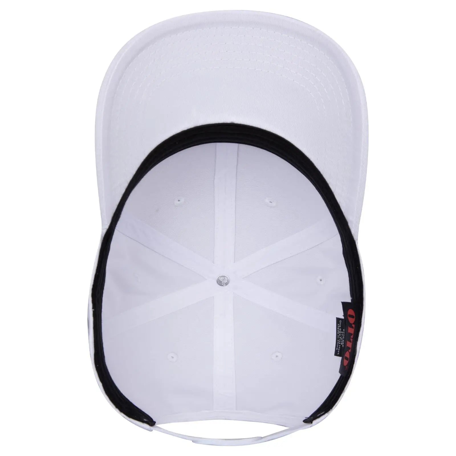 OTTO 27-079 6 Panel Mid Profile Baseball Cap - White - White / 6 1/2’’ - 7 5/8’’