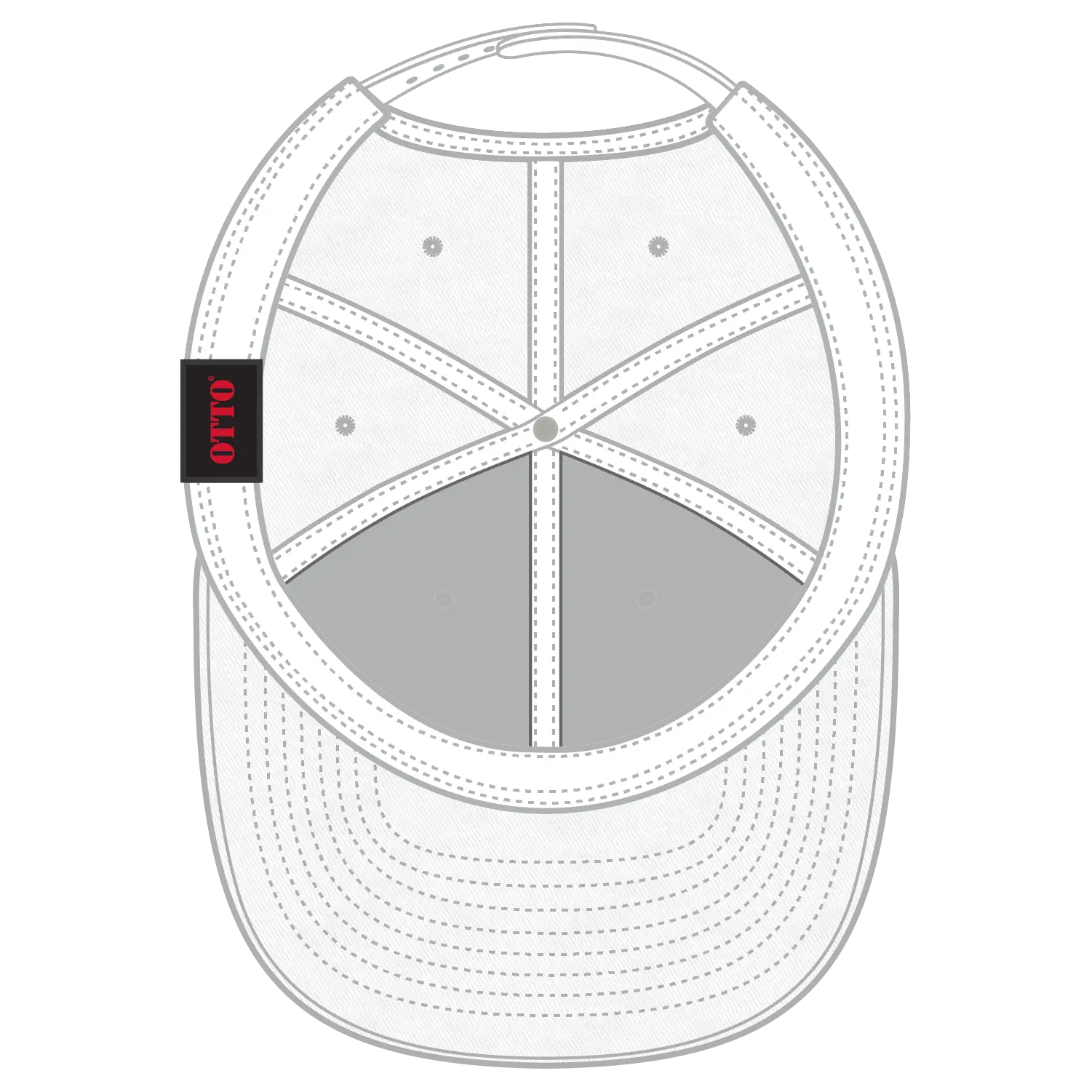 OTTO 27-079 6 Panel Mid Profile Baseball Cap - White - White / 6 1/2’’ - 7 5/8’’