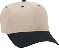 OTTO 27-079 Twill 8 Rows Stitching Pro Style Cap - Black Khaki - Black Khaki / One Size Fits Most
