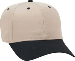 OTTO 27-079 Twill 8 Rows Stitching Pro Style Cap - Black Khaki - Black Khaki / One Size Fits Most