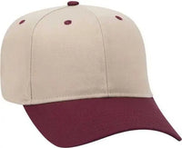 OTTO 27-079 Twill 8 Rows Stitching Pro Style Cap - Maroon Khaki - Maroon Khaki / One Size Fits Most