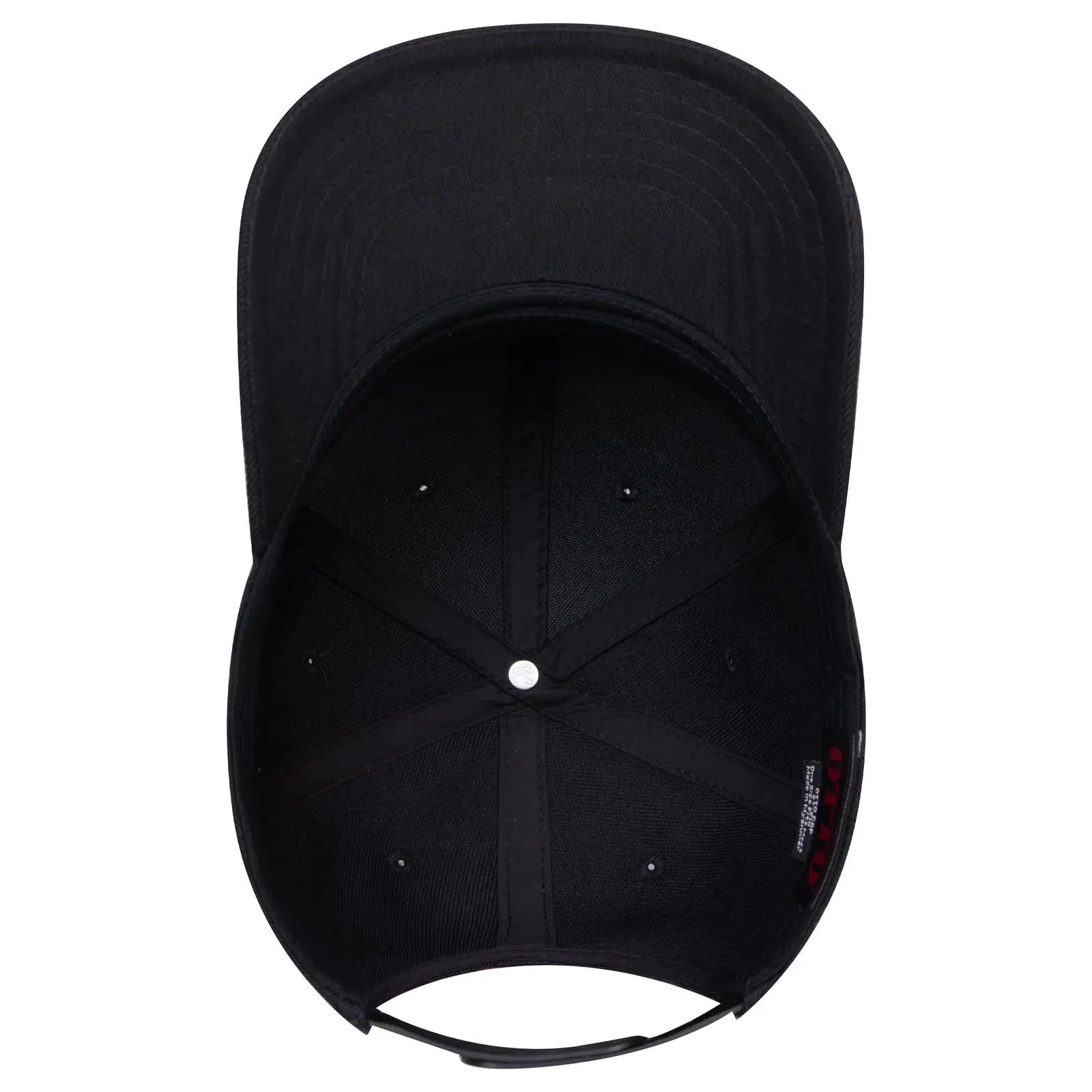 OTTO 27-210 6 Panel Mid Profile Baseball Cap - Black - Black / 6 1/2’’ - 7 5/8’’