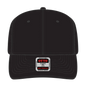 OTTO 27-210 6 Panel Mid Profile Baseball Cap - Black - Black / 6 1/2’’ - 7 5/8’’