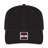 OTTO 27-210 6 Panel Mid Profile Baseball Cap - Black - Black / 6 1/2’’ - 7 5/8’’