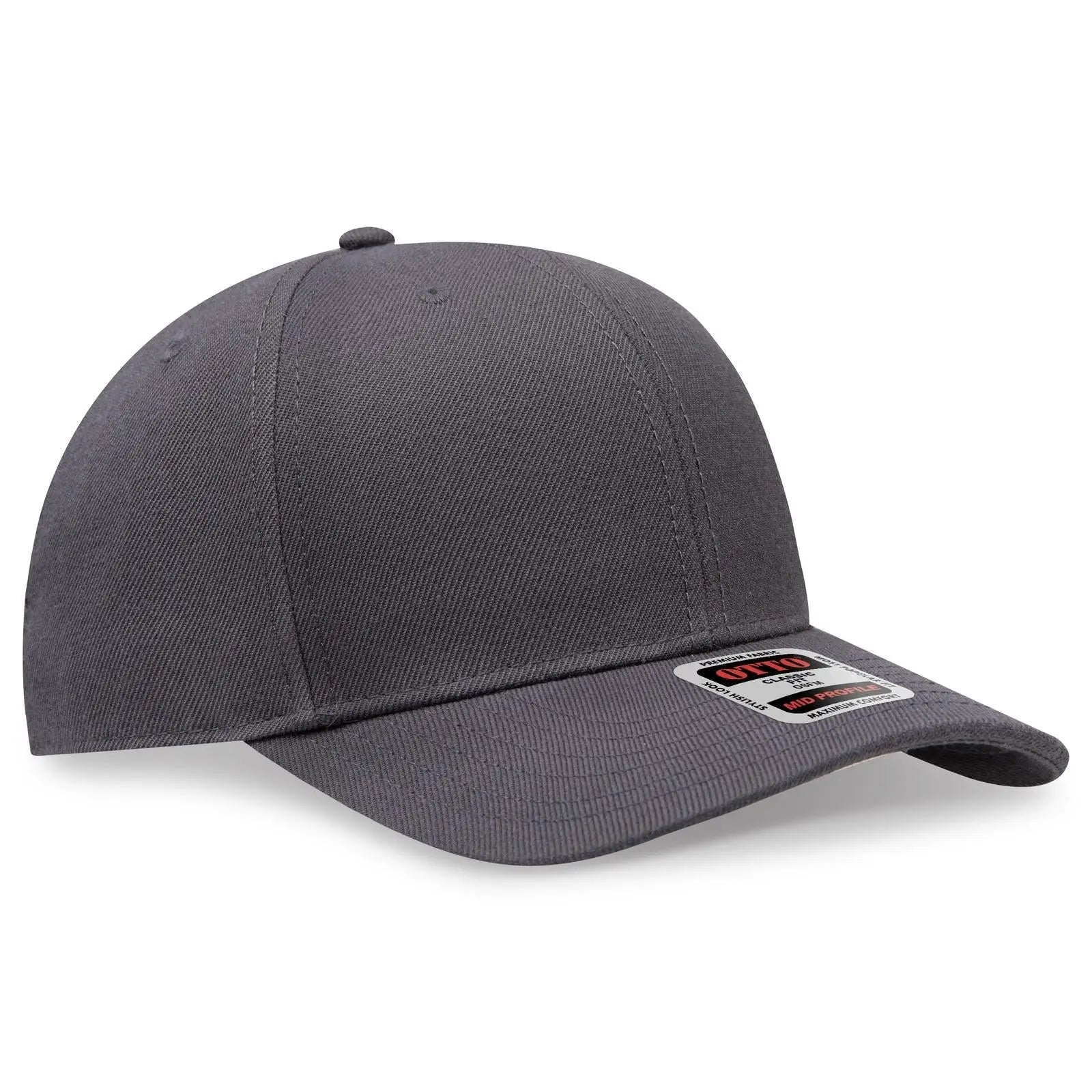OTTO 27-210 6 Panel Mid Profile Baseball Cap - Char. Gray - Char. Gray / 6 1/2’’ - 7 5/8’’