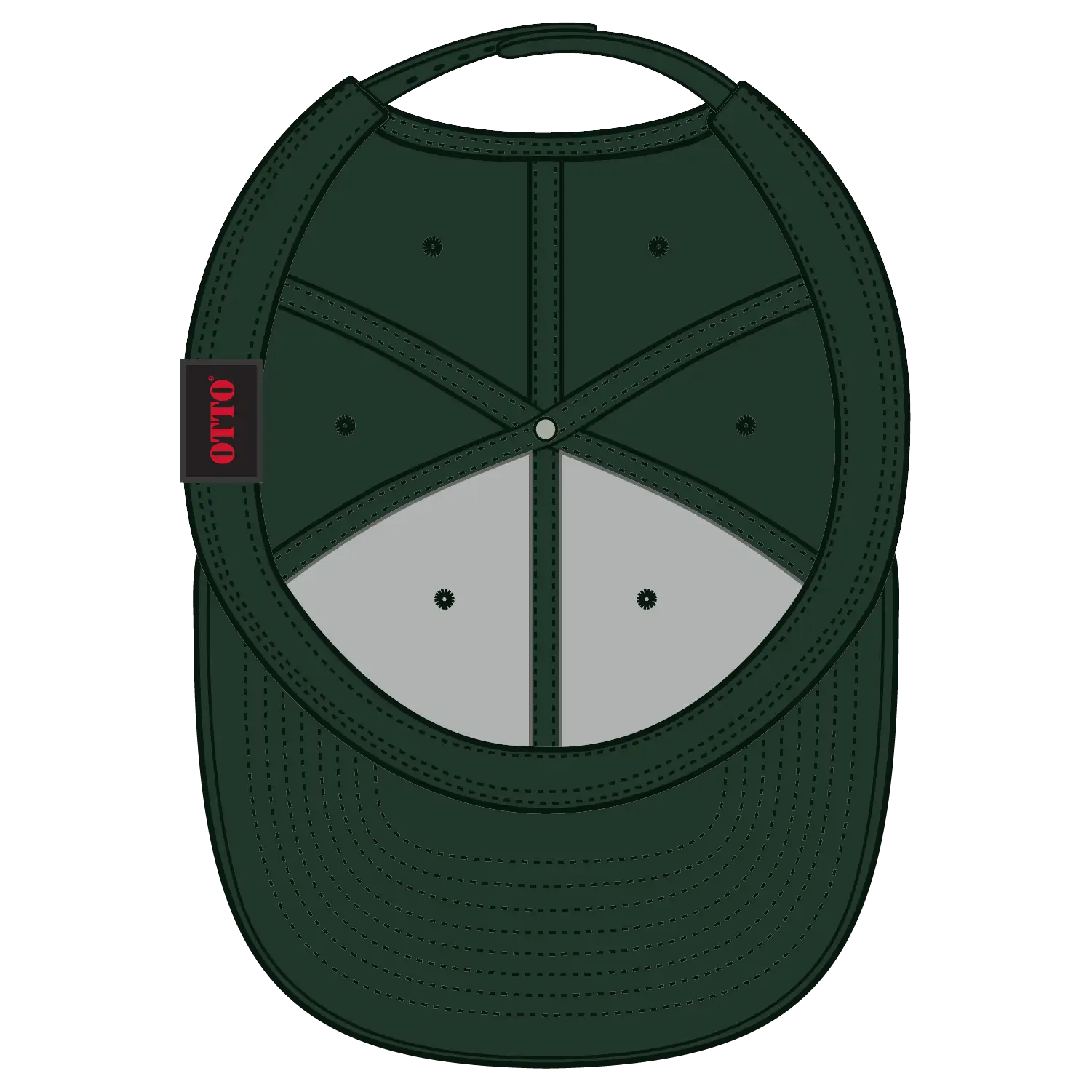 OTTO 27-210 6 Panel Mid Profile Baseball Cap - Dk. Green - Dk. Green / 6 1/2’’ - 7 5/8’’